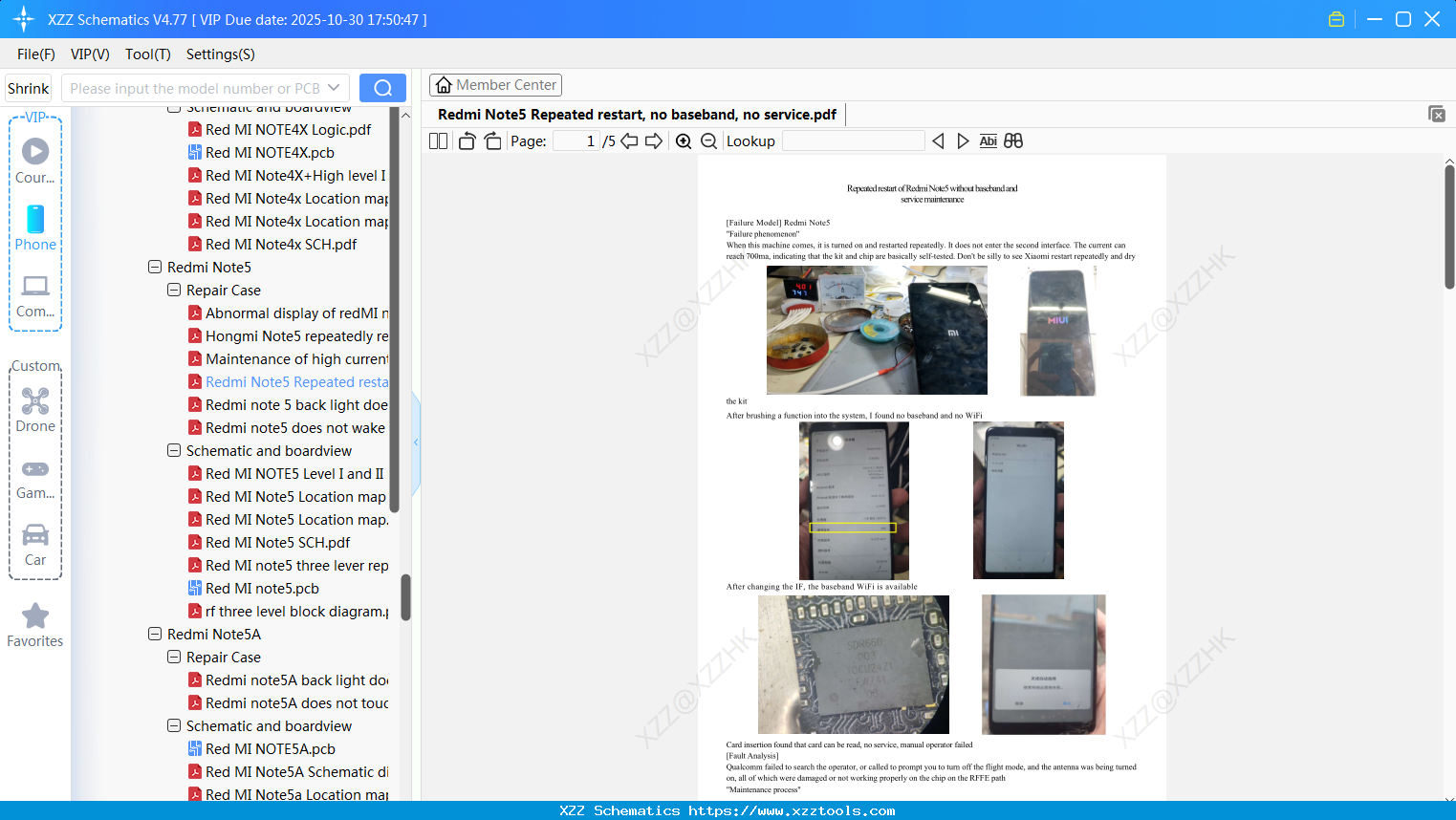Xiaomi Redmi Note5 Repeated Restart, No Baseband, No Service